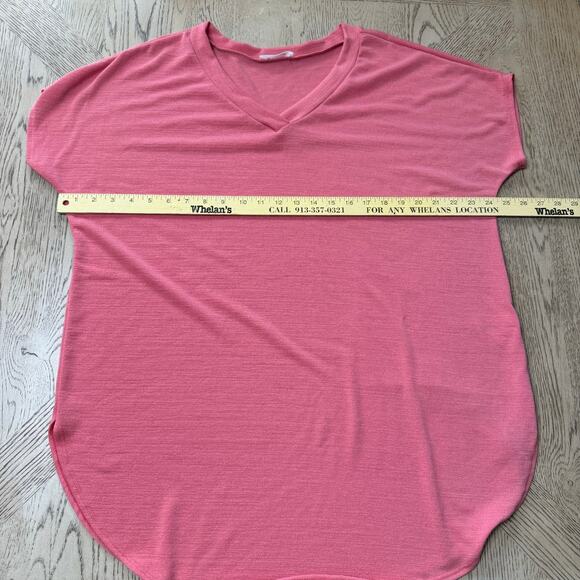 BOMBOM Women’s Large‎ Pink V-neck Short sleeve Tee - Picture 4 of 7